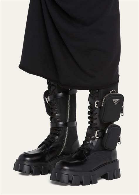 prada cowboy boot|prada combat boots with pouch.